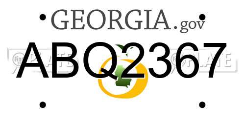 ABQ2367 Georgia License Plate