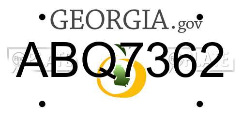 ABQ7362 Georgia License Plate