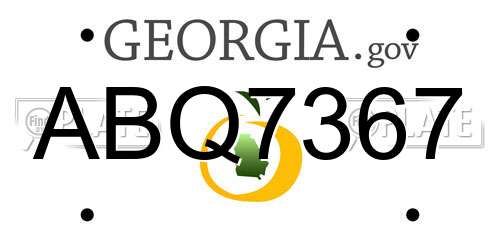 ABQ7367 Georgia License Plate