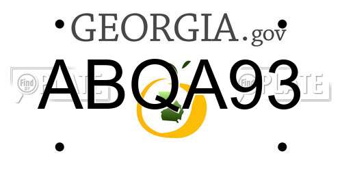 ABQA93 Georgia License Plate