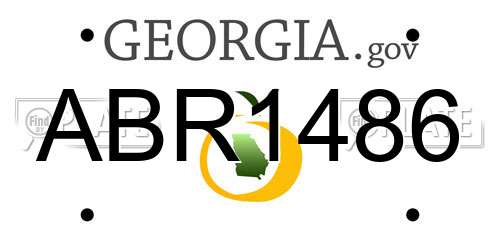 ABR1486 Georgia License Plate
