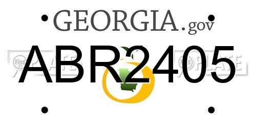 ABR2405 Georgia License Plate
