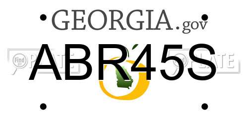 ABR45S Georgia License Plate