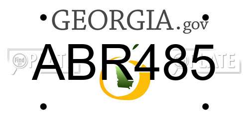 ABR485 Georgia License Plate