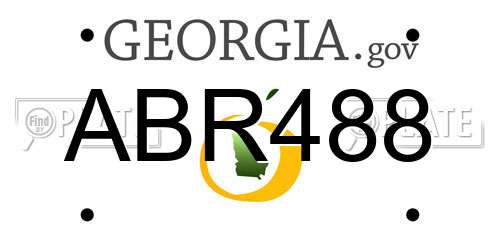 ABR488 Georgia License Plate