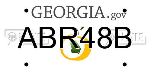 ABR48B Georgia License Plate