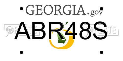 ABR48S Georgia License Plate