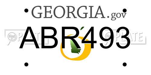 ABR493 Georgia License Plate