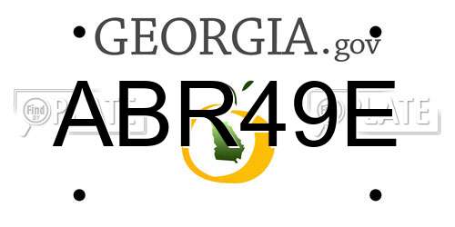 ABR49E Georgia License Plate