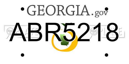 ABR5218 Georgia License Plate