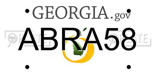 ABRA58 Georgia License Plate