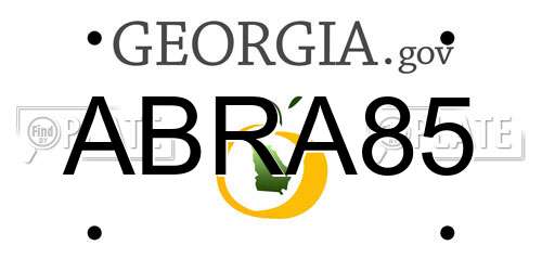 ABRA85 Georgia License Plate