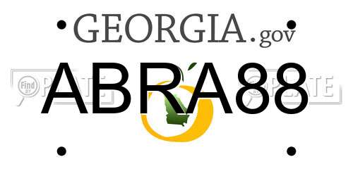 ABRA88 Georgia License Plate