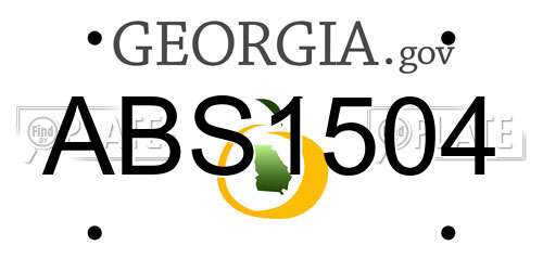 ABS1504 Georgia License Plate