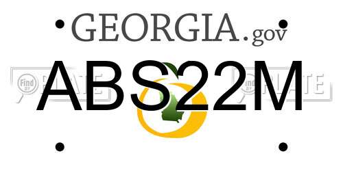 ABS22M Georgia License Plate