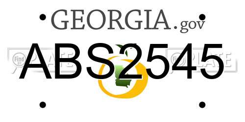 ABS2545 Georgia License Plate