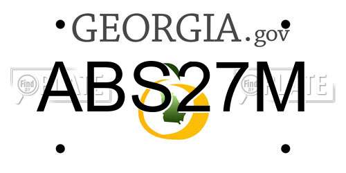 ABS27M Georgia License Plate