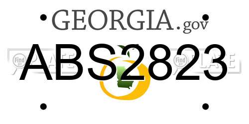 ABS2823 Georgia License Plate