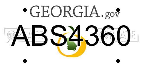 ABS4360 Georgia License Plate