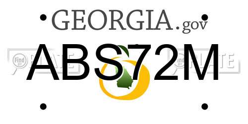 ABS72M Georgia License Plate