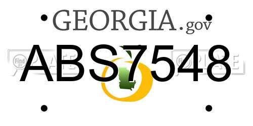 ABS7548 Georgia License Plate
