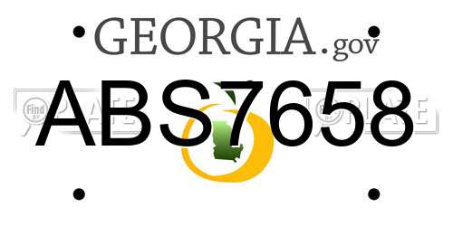 ABS7658 Georgia License Plate