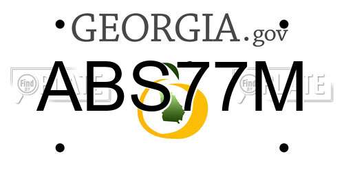 ABS77M Georgia License Plate