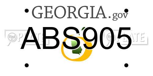 ABS905 Georgia License Plate