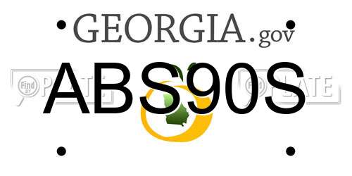 ABS90S Georgia License Plate