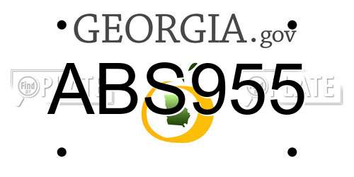 ABS955 Georgia License Plate