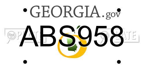ABS958 Georgia License Plate