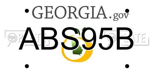 ABS95B Georgia License Plate