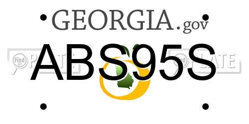ABS95S Georgia License Plate