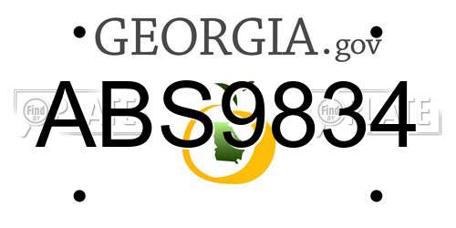 ABS9834 Georgia License Plate