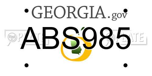 ABS985 Georgia License Plate