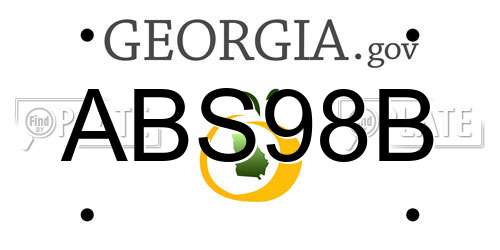 ABS98B Georgia License Plate
