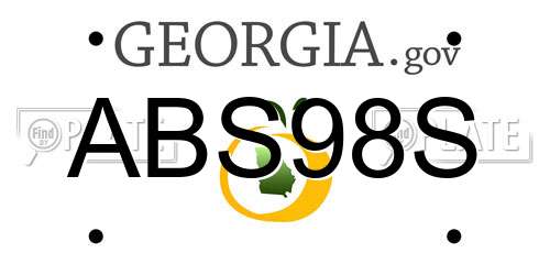 ABS98S Georgia License Plate