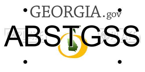 ABSTGSS Georgia License Plate