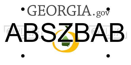 ABSZBAB Georgia License Plate