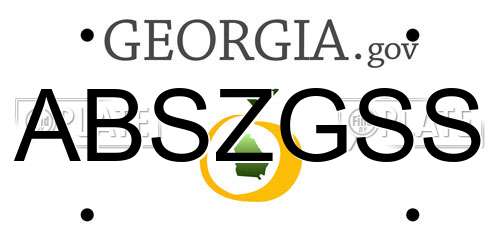 ABSZGSS Georgia License Plate