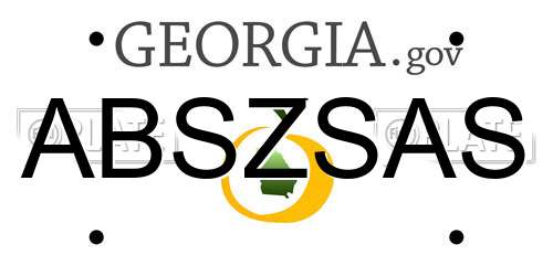 ABSZSAS Georgia License Plate