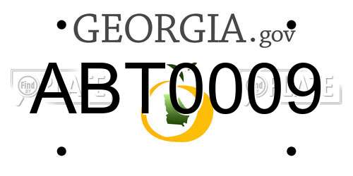ABT0009 Georgia License Plate