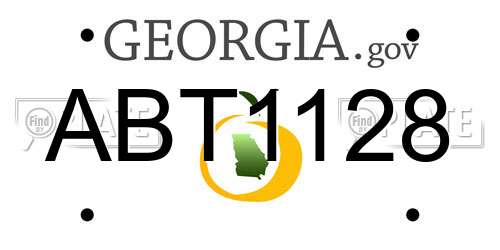 ABT1128 Georgia License Plate