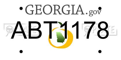 ABT1178 Georgia License Plate