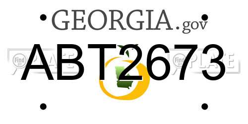 ABT2673 Georgia License Plate