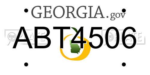 ABT4506 Georgia License Plate