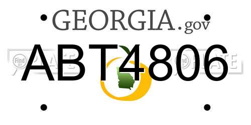 ABT4806 Georgia License Plate
