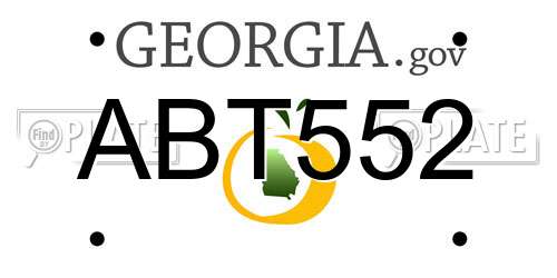 ABT552 Georgia License Plate