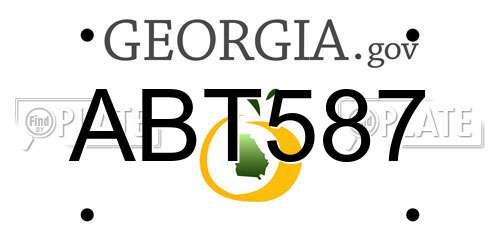 ABT587 Georgia License Plate