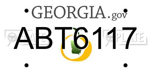 ABT6117 Georgia License Plate